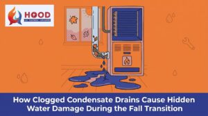 How Clogged Condensate Drains Cause Hidden Water Damage During the Fall Transition — featured image